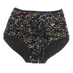 High-Waist Sequined Disco Briefs & Stage Performance Hot Pants
