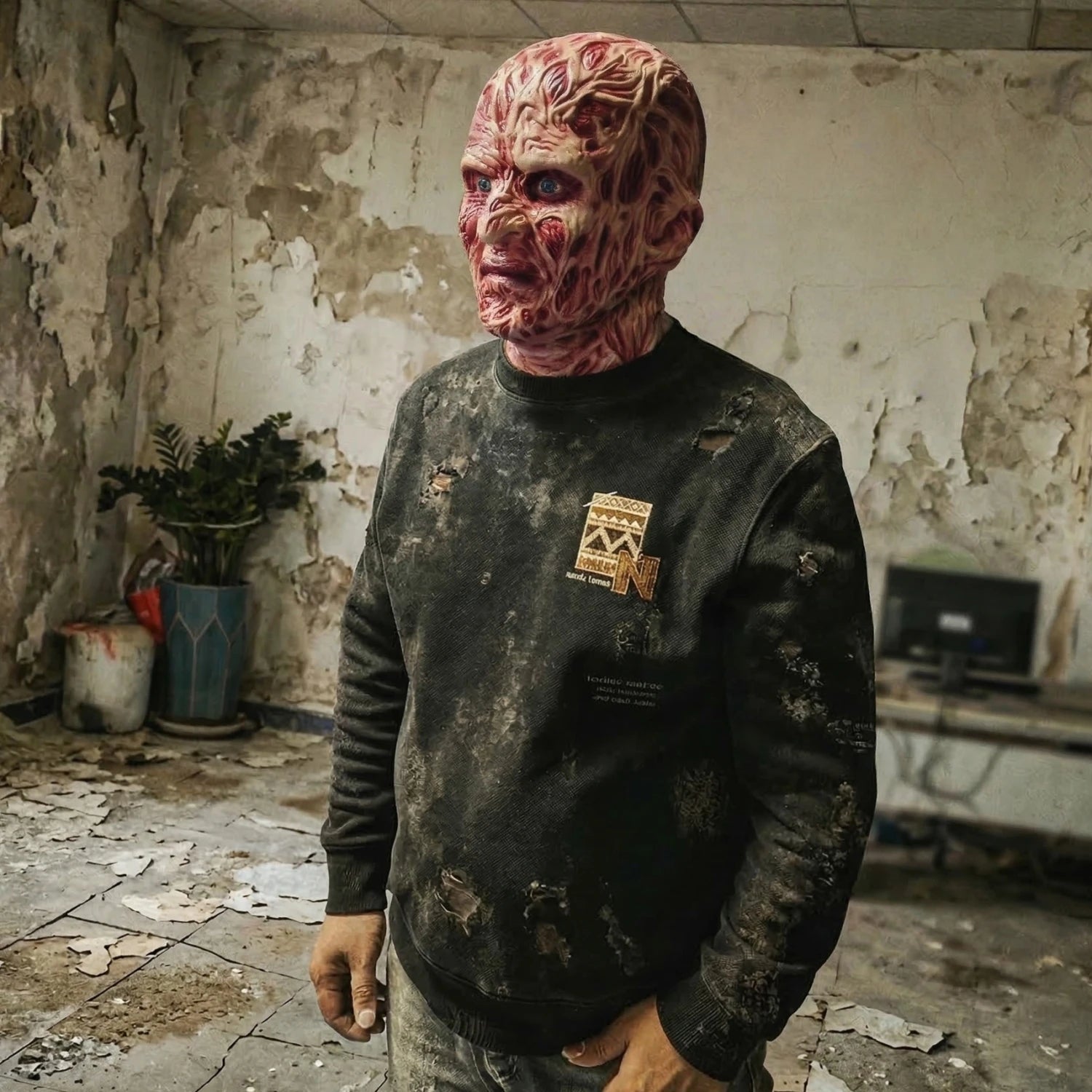 Realistic Burned Scars Latex Full Face Mask Funny & Goofy Trendy Halloween Cosplay Prop Adult Costume Parties Haunted House - Big Tim's Magic Emporium