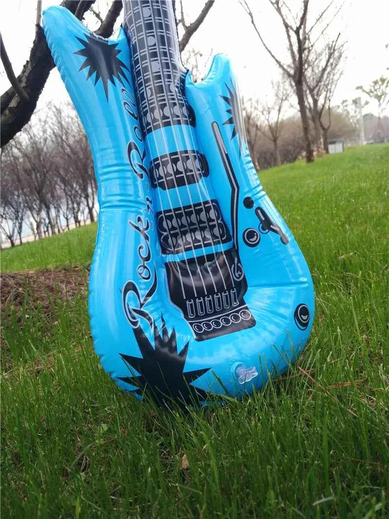 95cm Inflatable Guitar PVC Stage Props Children 's Simulation Inflatable Musical Instrument Explosion Inflatable Toys