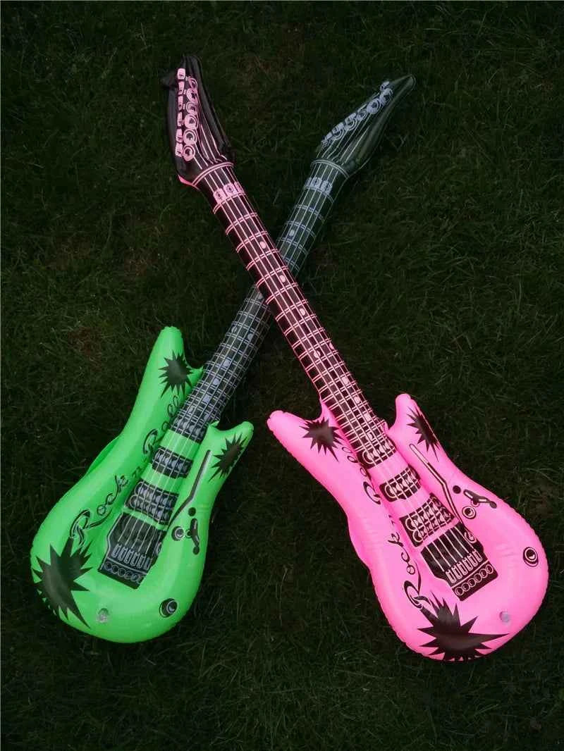 95cm Inflatable Guitar PVC Stage Props Children 's Simulation Inflatable Musical Instrument Explosion Inflatable Toys