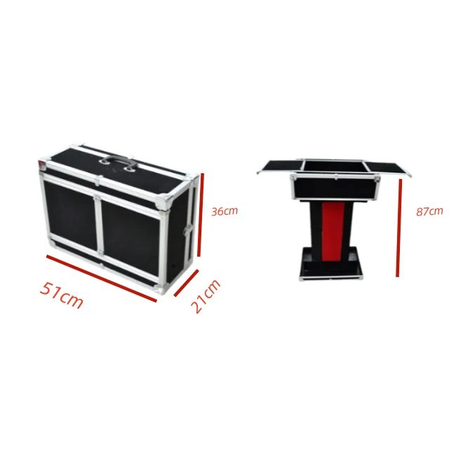 Magic Prop Carrying Case & Fold-up Table Base Folding Table with Bag for Magicians Metal Close-up Magic
