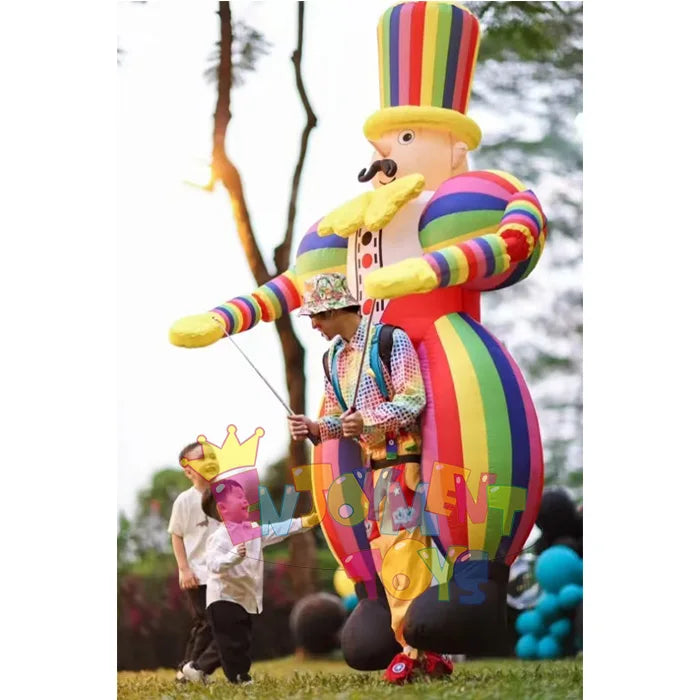 Global Hot Selling Parade Props Walking Colorful Blow up Cartoon Inflatable Clown Puppet Costume