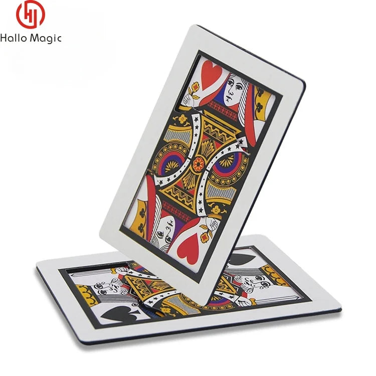 High Quality Pvc Material 1 PC Three Card Monte (Q, K) 45*30cm,Magic Tricks,Classic,Illusions,Stage Magic,Fun,Magic Show