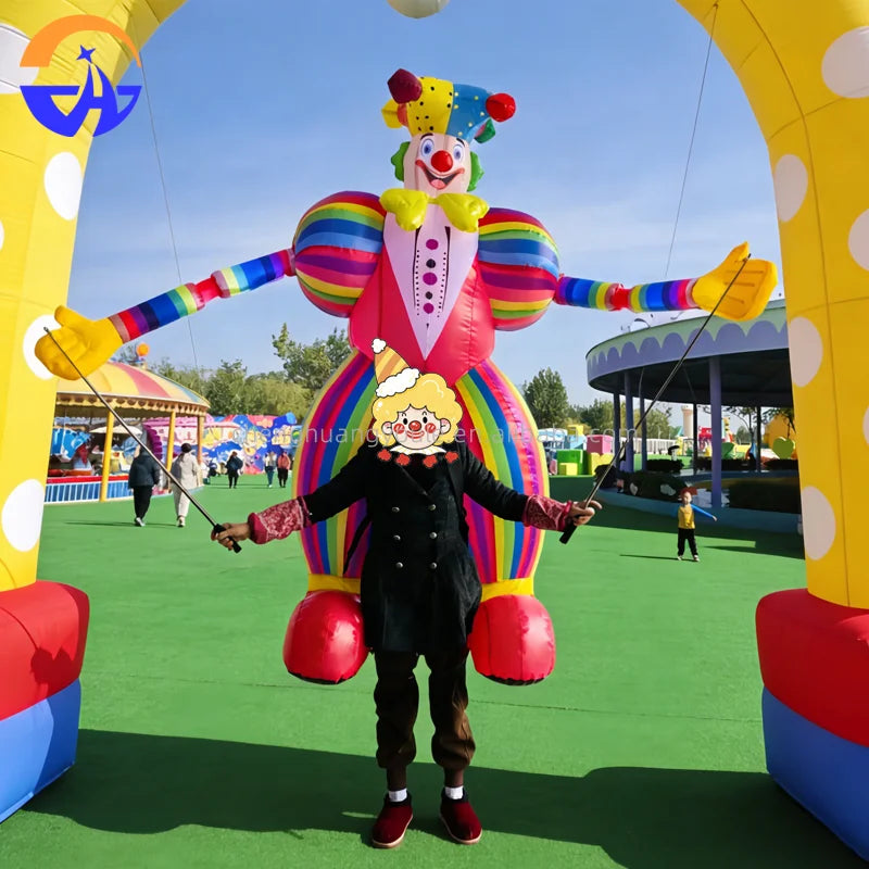 Outdoor Super Circus Joker Inflatable Clown Model Puppet Light Oxford Cloth, Durable Suitable for Parades Advertising Equipment