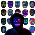Shining Funny Custom DIY Face Mask Halloween Party LED Light Face Mask - Big Tim's Magic Emporium