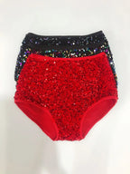 High-Waist Sequined Disco Briefs & Stage Performance Hot Pants