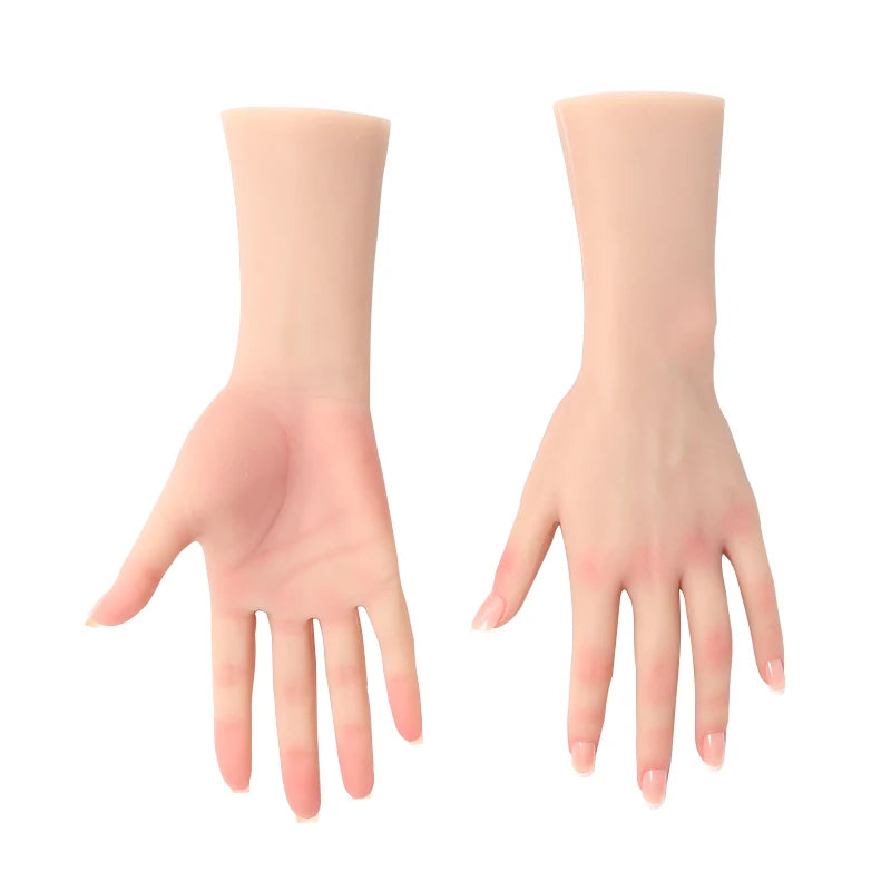 Quality Realistic Female Silicone Hand Model for Nail Art Practice Manicure Training Jewelry Display Watch Display Soft Hand