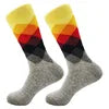 Men's Funny Socks Fine Paragraph Diamond Pattern Argyle Three-dimensional Tube Geometric Funny Large Size Combed Cotton - Big Tim's Magic Emporium