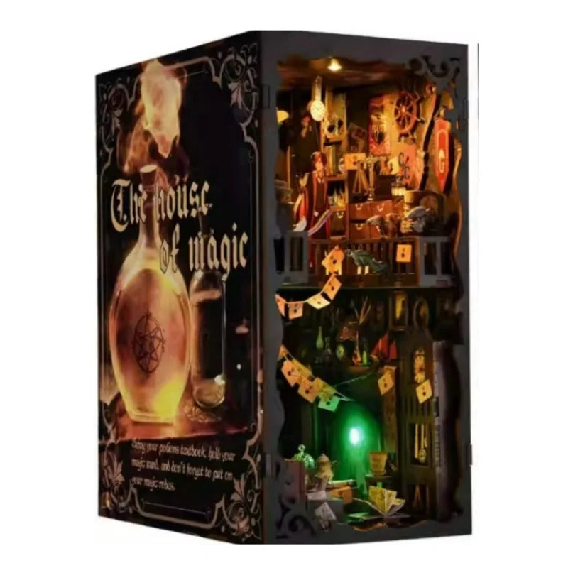 Dropshipping Gift Magic House DIY Hut Wooden Book Stand 3dThree-dimensional Assembly Model Artistic Birthday Gift