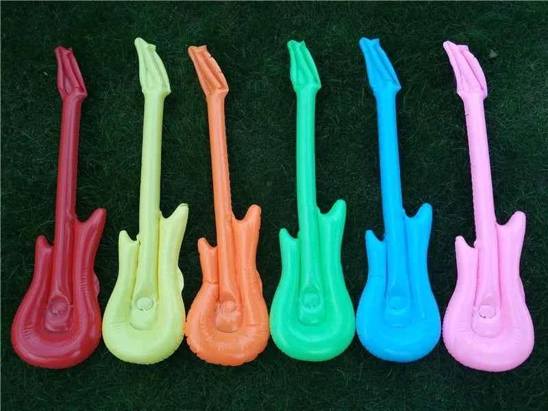 95cm Inflatable Guitar PVC Stage Props Children 's Simulation Inflatable Musical Instrument Explosion Inflatable Toys