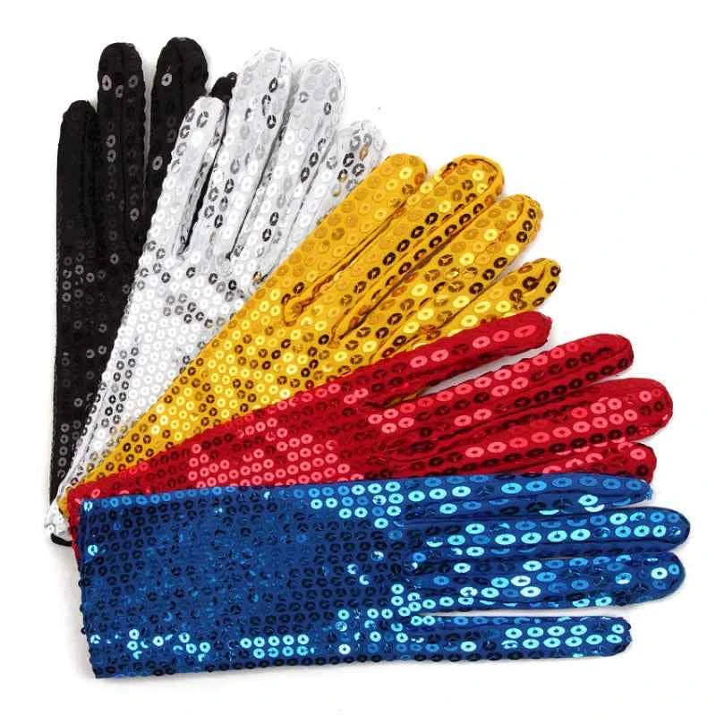 Sequins Stage Performance Props Gloves Adult Halloween Cosplay Dancing Show Magic Fashion Personality Hip Hop Woman Men