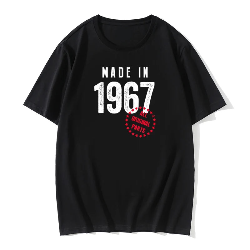 Funny T shirt Husband Birthday Gift 100% Cotton Retro TShirts 1965 1966 1967 1968 1969 Vintage Print Man Round Neck Clothes - Big Tim's Magic Emporium