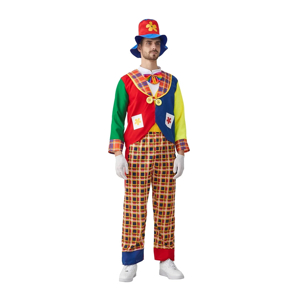 Men Carnival Party Cosplay Clown Suit Fancy Adult Clown Costume - Big Tim's Magic Emporium