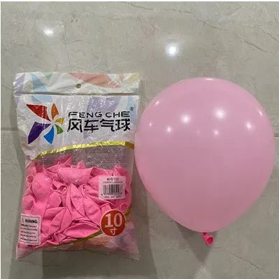 100pcs/bag 10 Inch Fengche Thickened Matte Color Round Latex Balloon for Birthday Wedding Balloons Decoration