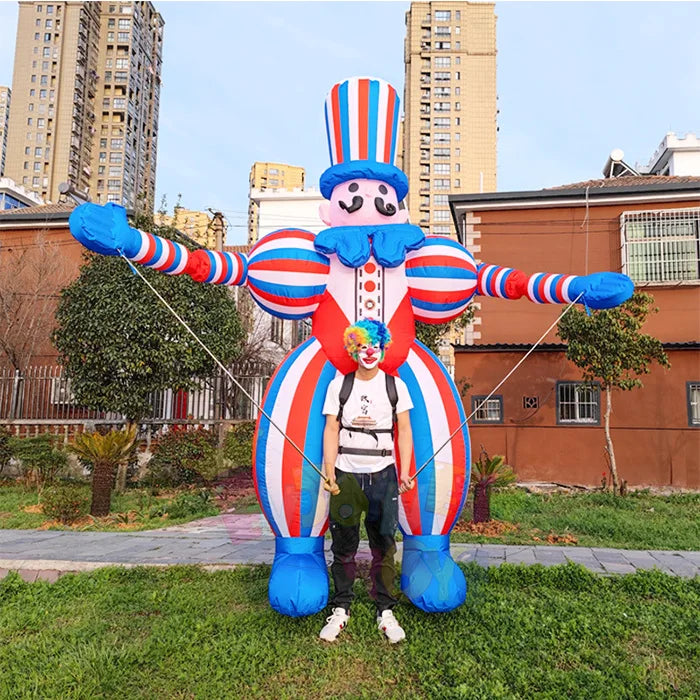 Global Hot Selling Parade Props Walking Colorful Blow up Cartoon Inflatable Clown Puppet Costume