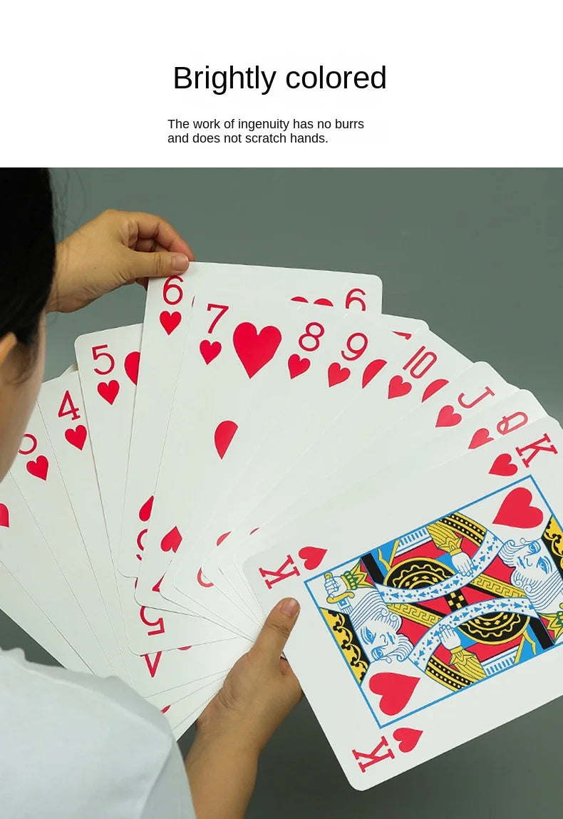 Super Large Creative Jumbo Poker Playing Cards Popular Funny Wedding Entertainment Game Accessory Casino Party Decorations - Big Tim's Magic Emporium
