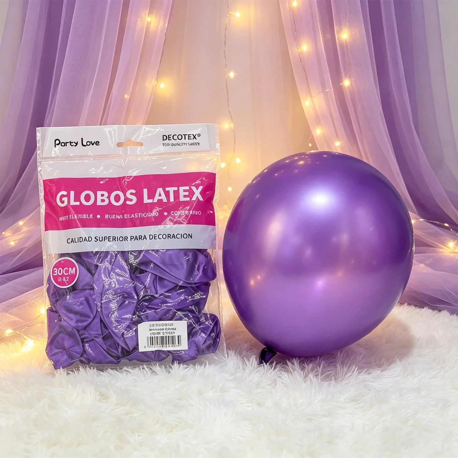 Party Love Latex Balloons 50cm Purple Chrome for Adults Birthday Party Decorations