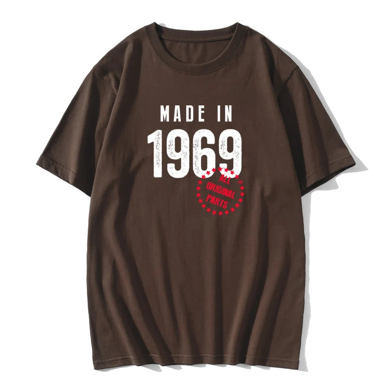 Funny T shirt Husband Birthday Gift 100% Cotton Retro TShirts 1965 1966 1967 1968 1969 Vintage Print Man Round Neck Clothes - Big Tim's Magic Emporium