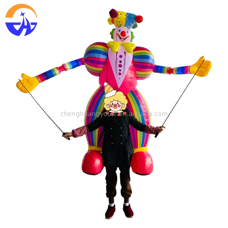 Outdoor Super Circus Joker Inflatable Clown Model Puppet Light Oxford Cloth, Durable Suitable for Parades Advertising Equipment