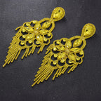 Sparkly Glass Crystal Statement Drop Earrings Stage Performance Jewelry