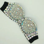 Premium All-Over Rhinestone Glamour Set – High-Brilliance Crystal Costume Top & Belt Set for Showgirls, GoGo Dancers & Raves