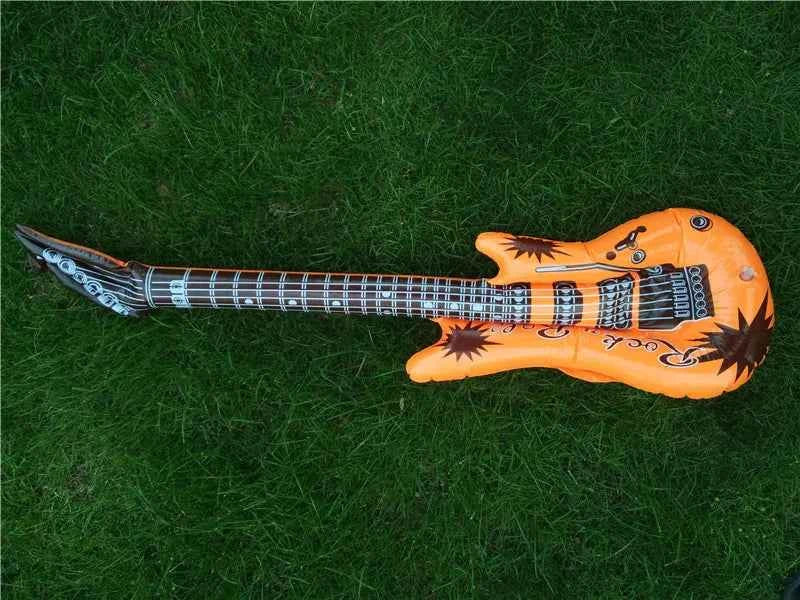 95cm Inflatable Guitar PVC Stage Props Children 's Simulation Inflatable Musical Instrument Explosion Inflatable Toys