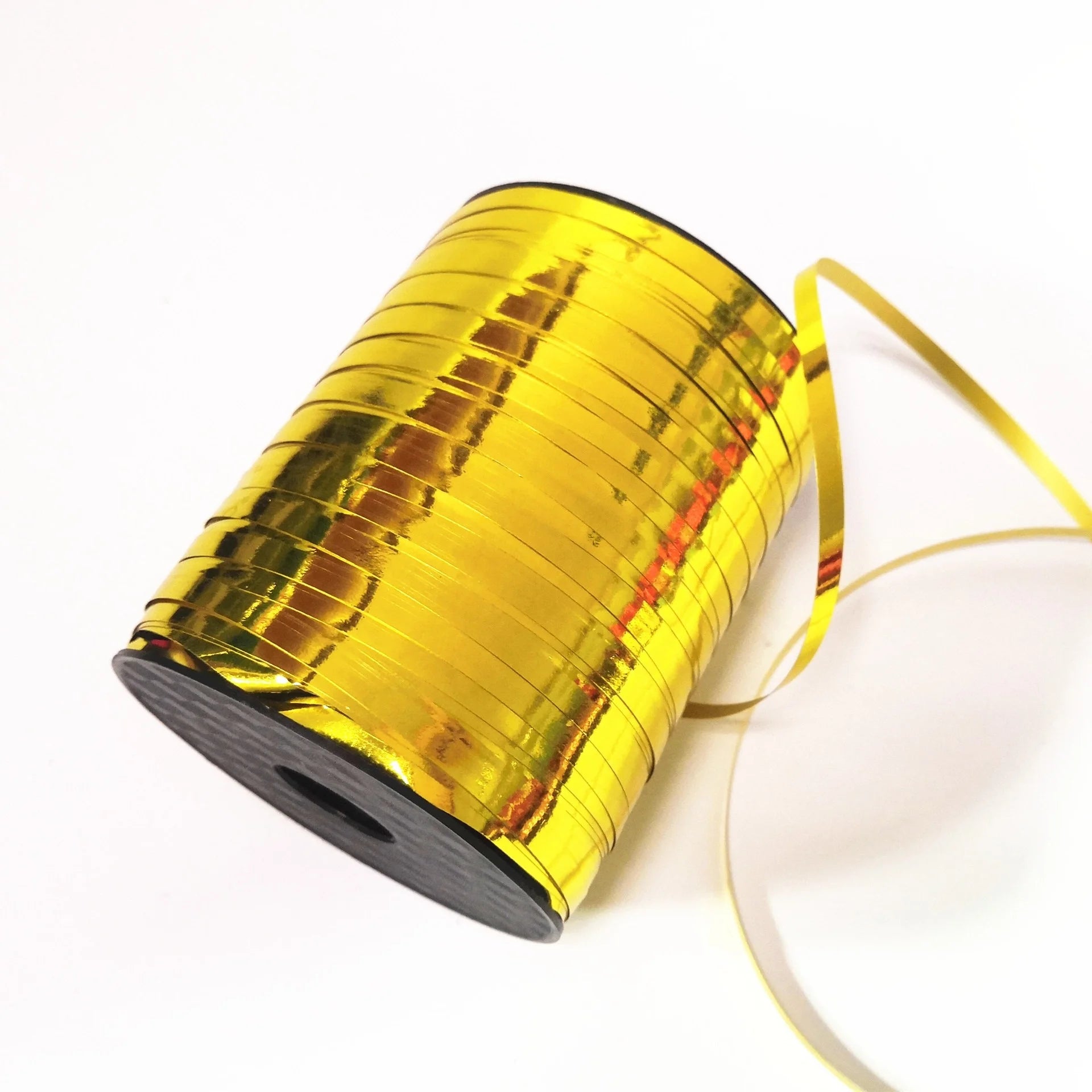 500 Yards Shiny Metallic Gold Crimped Curling Ribbon Balloon String Roll for Gift Wrapping Party Promotional Party Supplies