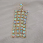 Sparkly 5.2" Glass Crystal Dangle Earrings Drag Queen Stage Jewelry