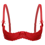 Lace Underwire Half-Cup Push-Up Bra