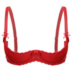 Lace Underwire Half-Cup Push-Up Bra