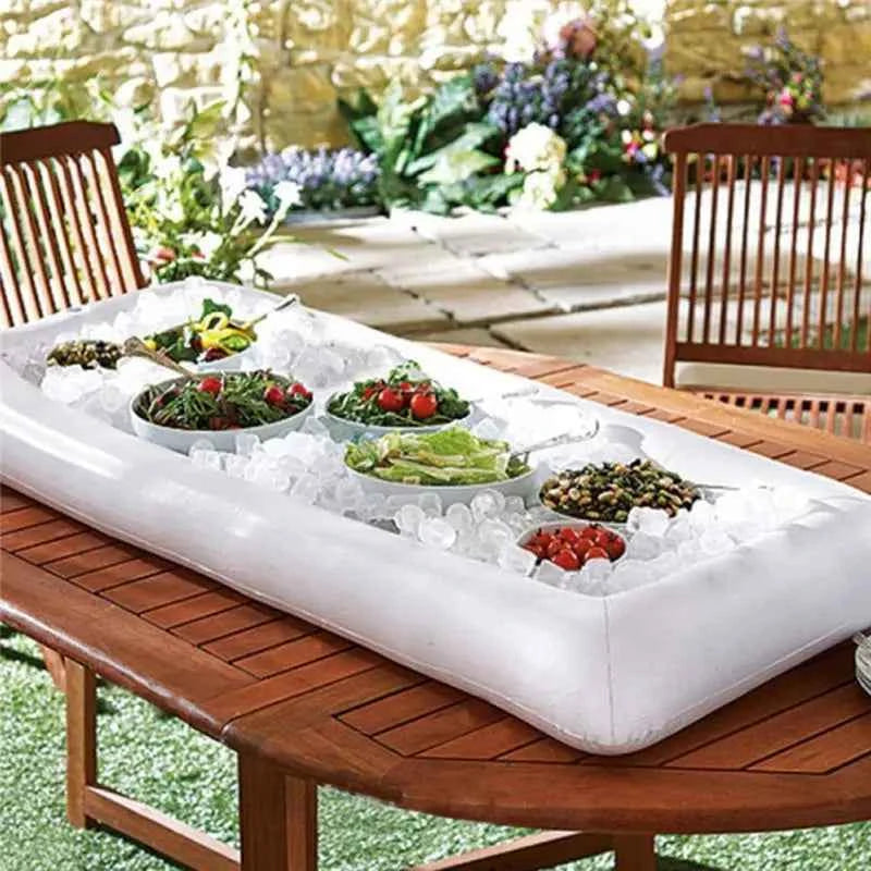 Party Inflatable Salad Bar Buffet Pool Inflatable Ice Bucket Outdoor Swimming Pool Drink Float Holder Food Supplies Toy Stand