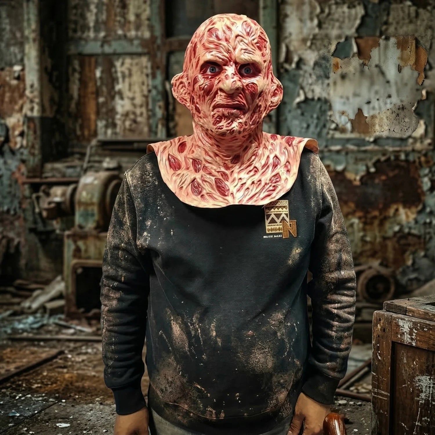 Realistic Burned Scars Latex Full Face Mask Funny & Goofy Trendy Halloween Cosplay Prop Adult Costume Parties Haunted House