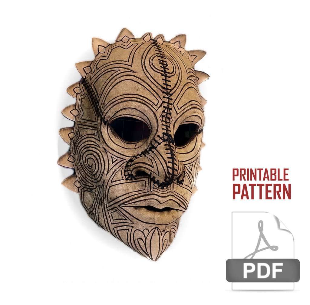 Leather Tribal Mask Printable Pattern Bundle — Intermediate + Advanced by Rockwell Masks