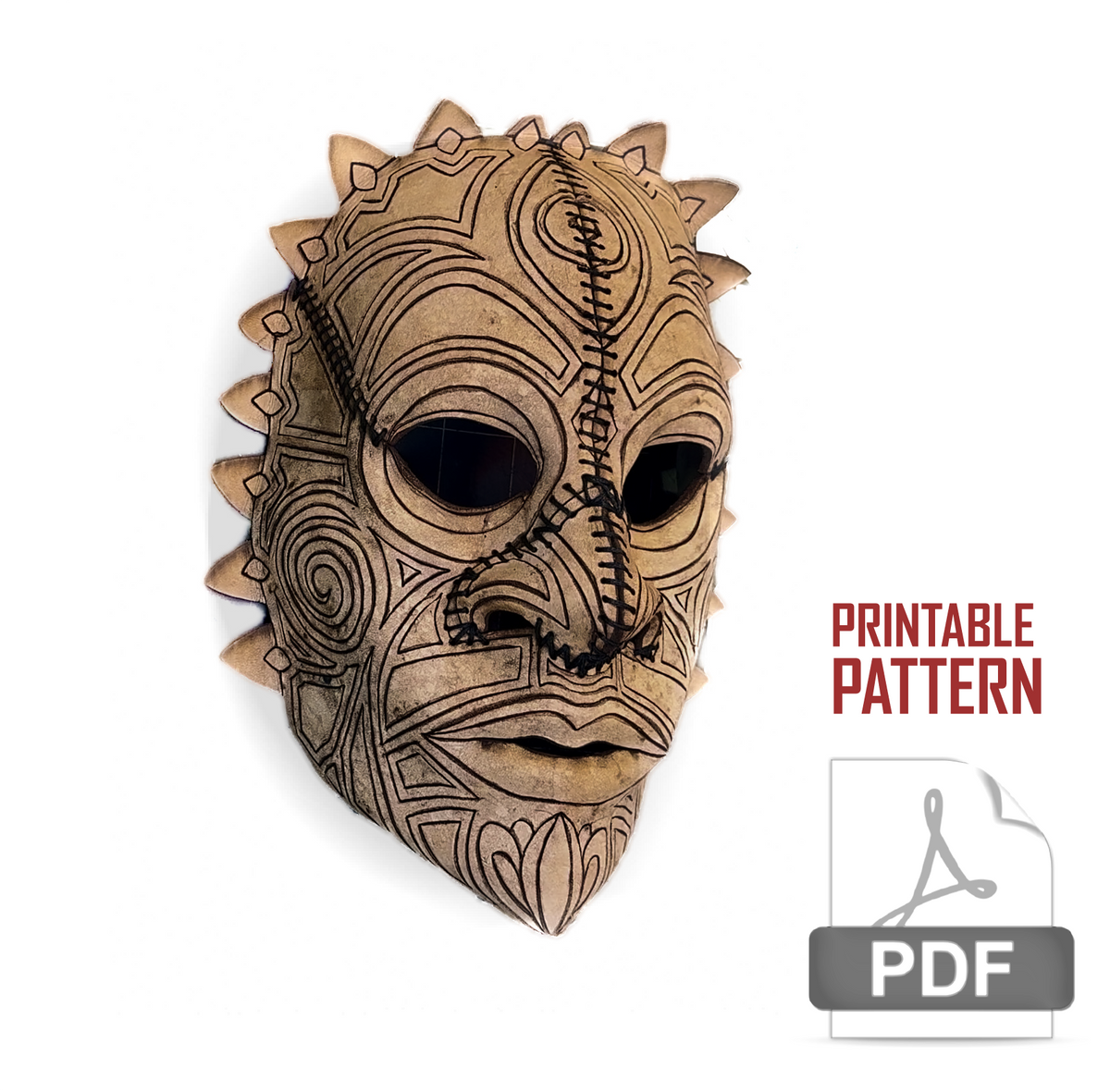 Leather Tribal Mask Printable Pattern Bundle — Intermediate + Advanced by Rockwell Masks