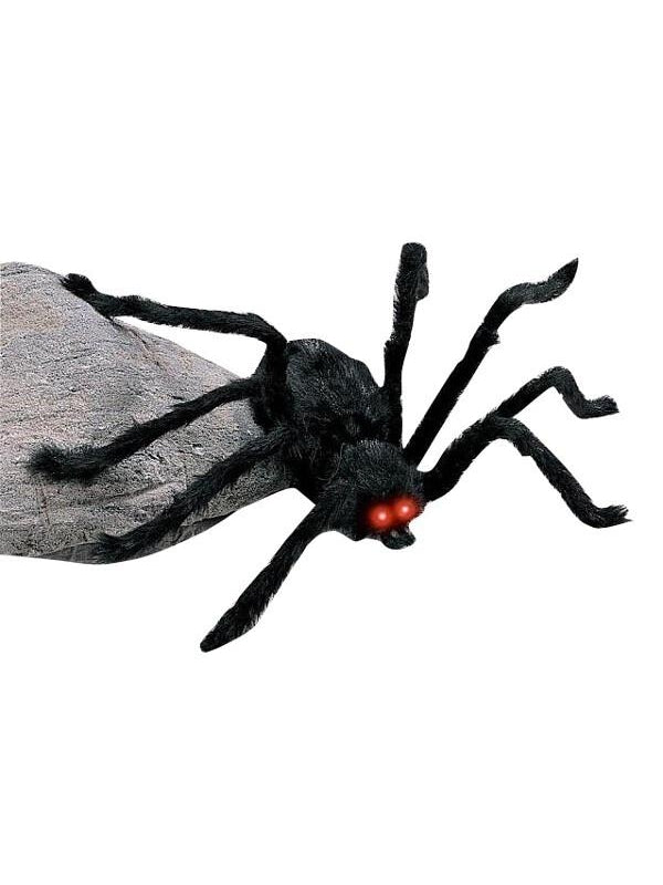 Medium Light-Up Furry Black Spider by Masquerade