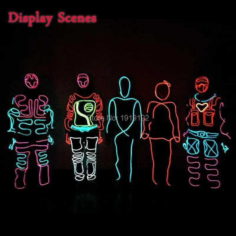 DIY Performance Dance LED Costume Materials Neon Light EL Wire Set Luminous Costumes DIY Materials Dance Talent Show Supplies