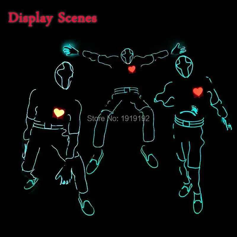DIY Performance Dance LED Costume Materials Neon Light EL Wire Set Luminous Costumes DIY Materials Dance Talent Show Supplies