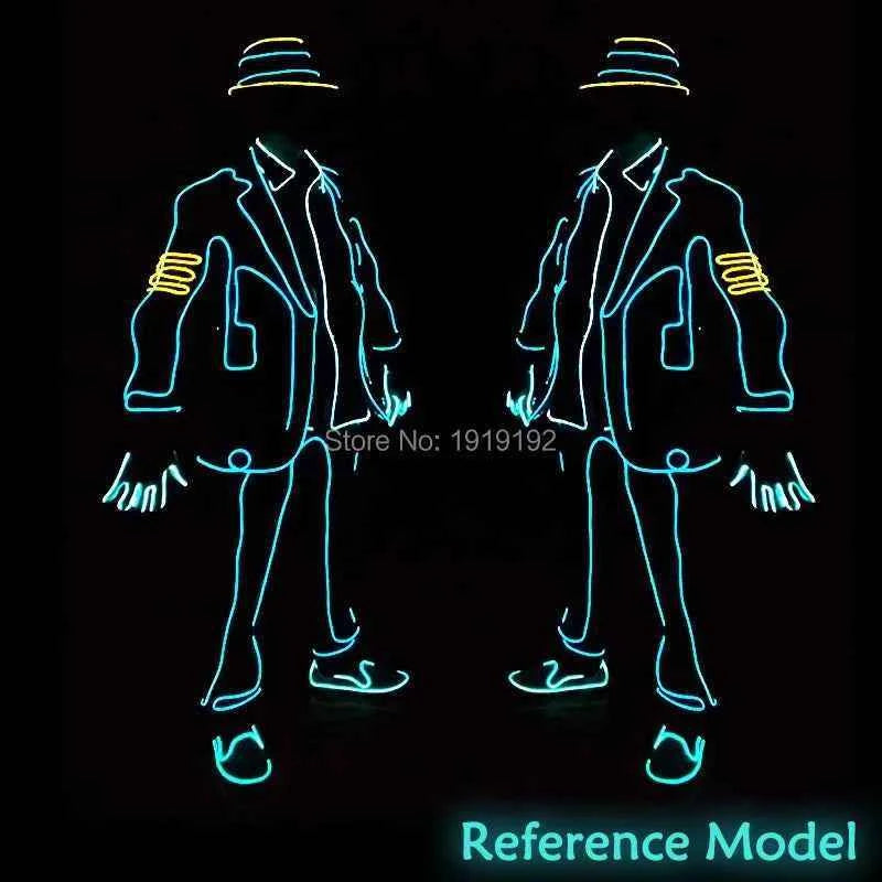 DIY Performance Dance LED Costume Materials Neon Light EL Wire Set Luminous Costumes DIY Materials Dance Talent Show Supplies