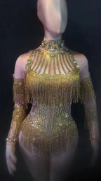 Women's Acrylic Xinjiang Dance Bodysuit for Stage & Folk Dance