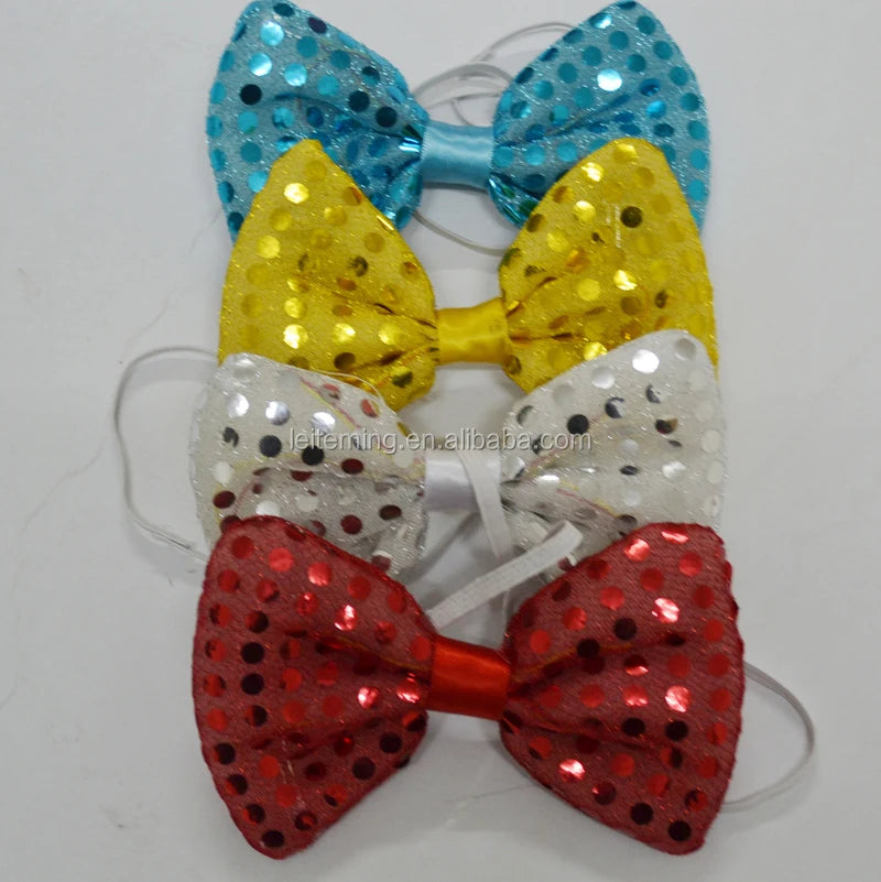 Sequin Led Bowtie Performer Event Led Light up Flashing Bowtie Fancy Light for Party