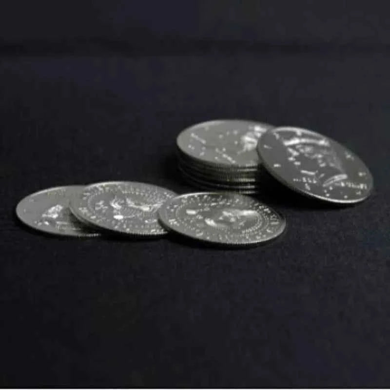 Palming Coins(Half Dollar Version)- Metals,super thin,10pcs,magic trick,gimmick,accessories,mentalism. classic toys