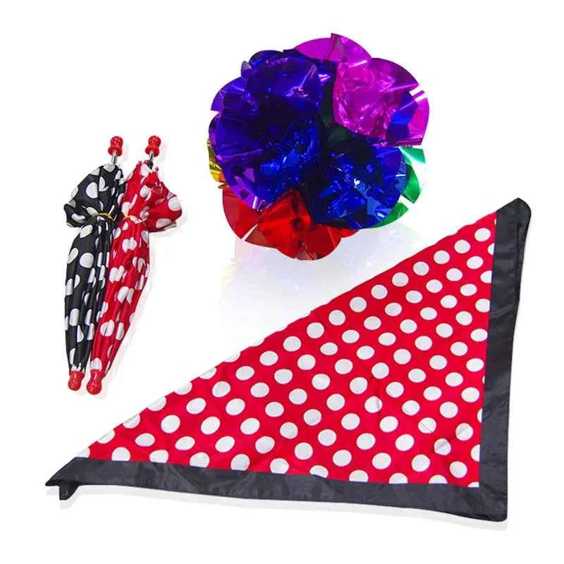 Polka Dot Silk & Umbrella Sets Magic Tricks Magician Stage Illusion Gimmick Mentalism Scarve Appear Umbrella Flower Ball Magia - Big Tim's Magic Emporium