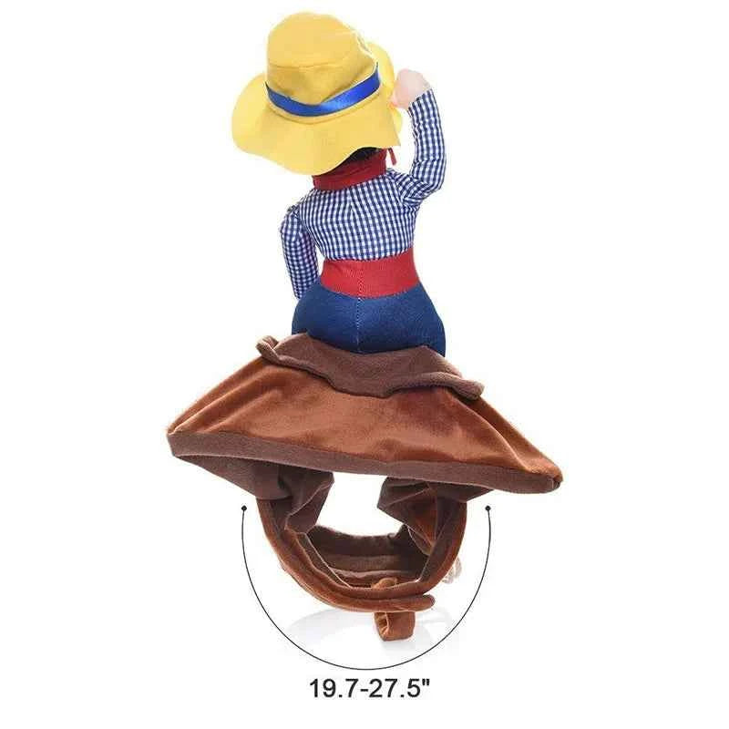 Funny Pet Cat Dog Costumes Dog Apparel Clothes For Christmas Cosplay Western Cowboy Riding Costumes Jacket Cloak Dog Accessories