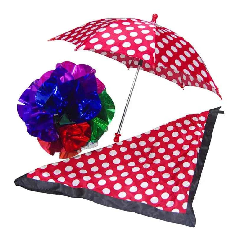 Polka Dot Silk & Umbrella Sets Magic Tricks Magician Stage Illusion Gimmick Mentalism Scarve Appear Umbrella Flower Ball Magia - Big Tim's Magic Emporium