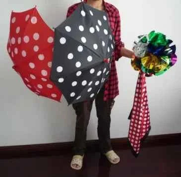 Polka Dot Silk & Umbrella Sets Magic Tricks Magician Stage Illusion Gimmick Mentalism Scarve Appear Umbrella Flower Ball Magia - Big Tim's Magic Emporium