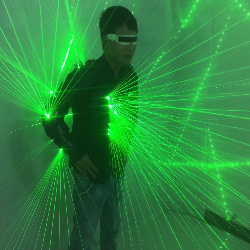 Unisex Green Laser Waistcoat LED Clothes 532nm Laser Performer Suits Nightclub Dancerwear Sets Party Performer Wear - Big Tim's Magic Emporium