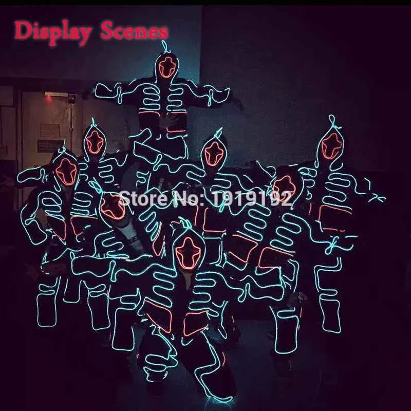 DIY Performance Dance LED Costume Materials Neon Light EL Wire Set Luminous Costumes DIY Materials Dance Talent Show Supplies