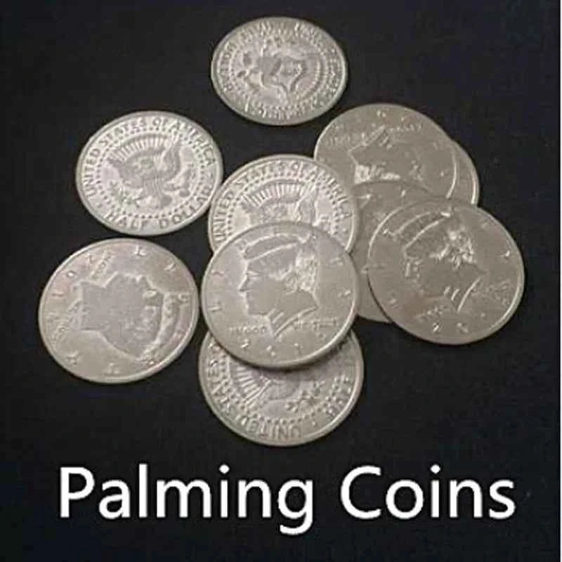 Palming Coins(Half Dollar Version)- Metals,super thin,10pcs,magic trick,gimmick,accessories,mentalism. classic toys