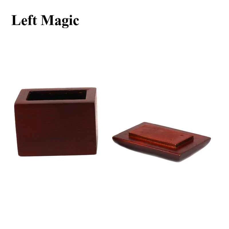 Mystery Box By John Kennedy Magic Trick Card To Wooden Box Close Up Magic Street Disappearing Stage Magic Props Illusions Comedy