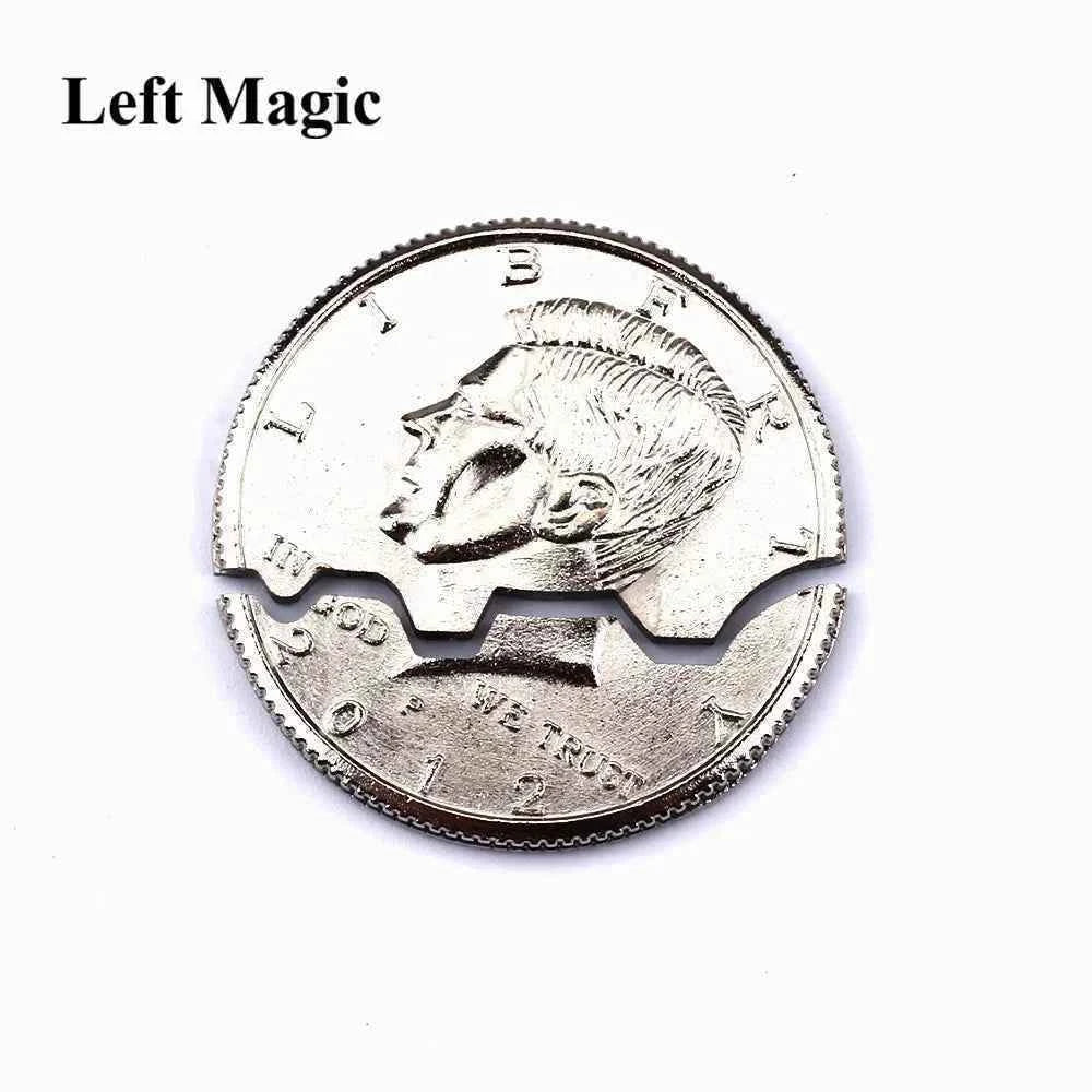 Magic Ripped Coin Trick Illusion and Restored Gift Funny Magic Tricks Toy Folding Coin Bite Coin Dollar Version Magic B1013